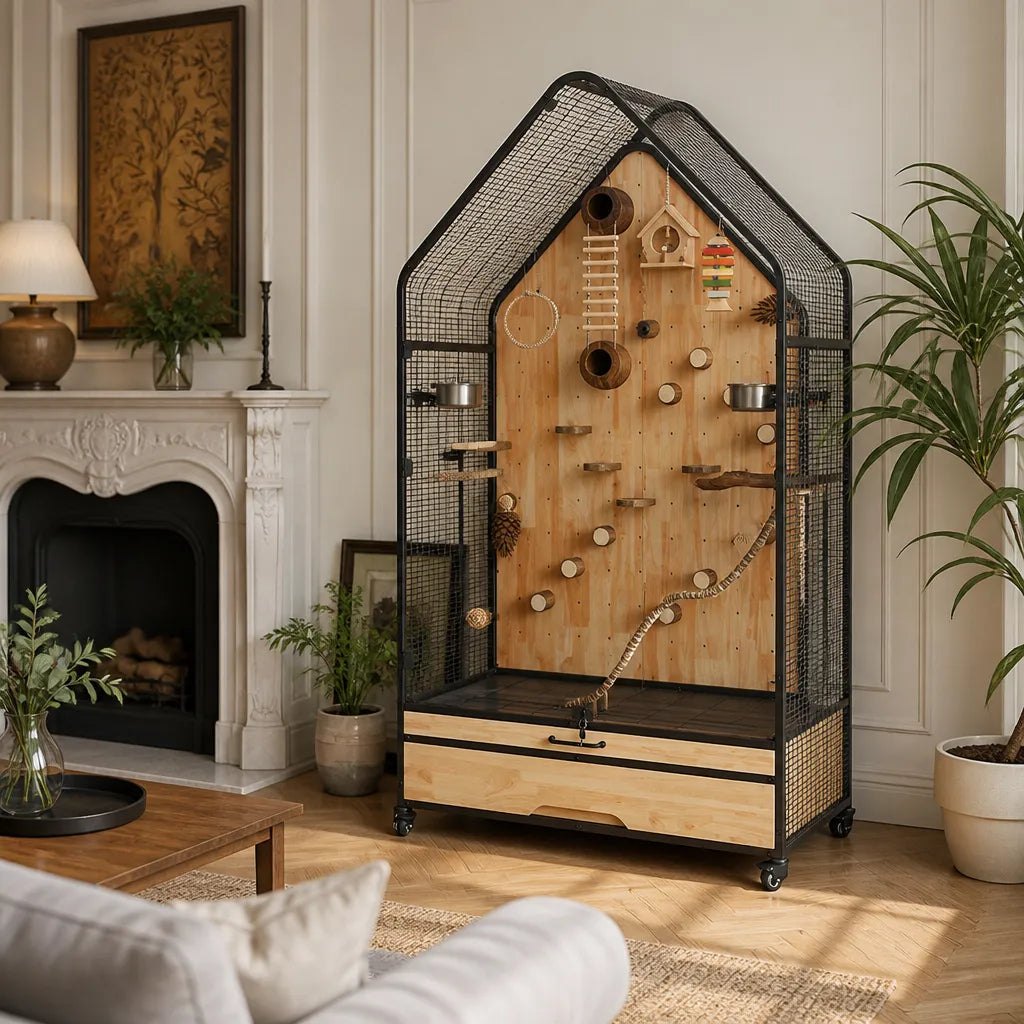 Maison Grande Volière de Luxe avec Intérieur